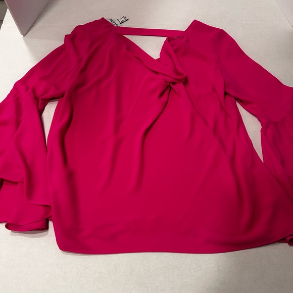 Joseph Ribkoff Hot Pink Ruffle‎ Sleeve Blouse Size 6 - Picture 6 of 15